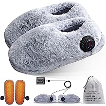 适用于冷脚的可充电步行暖脚器,适用于室内女式无绳石墨烯加热靴,4-8 小时加热,可清洗和拆卸,电热拖鞋