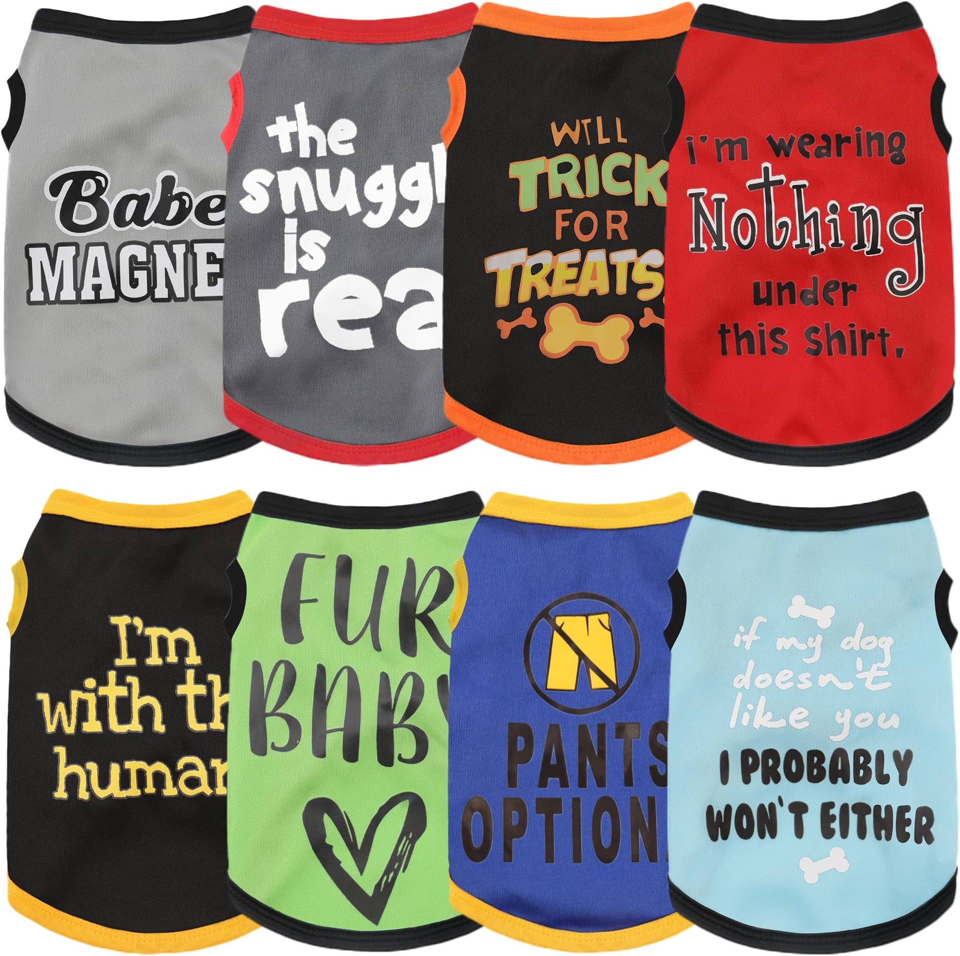 Elevate Your Pet's Seasonal Style with Playful Panache: 13-Piece Set of Dog Shirts Featuring Hilarious Printed Patterns for Airy Comfort in Summer and Fall Classic 8pc X-Large