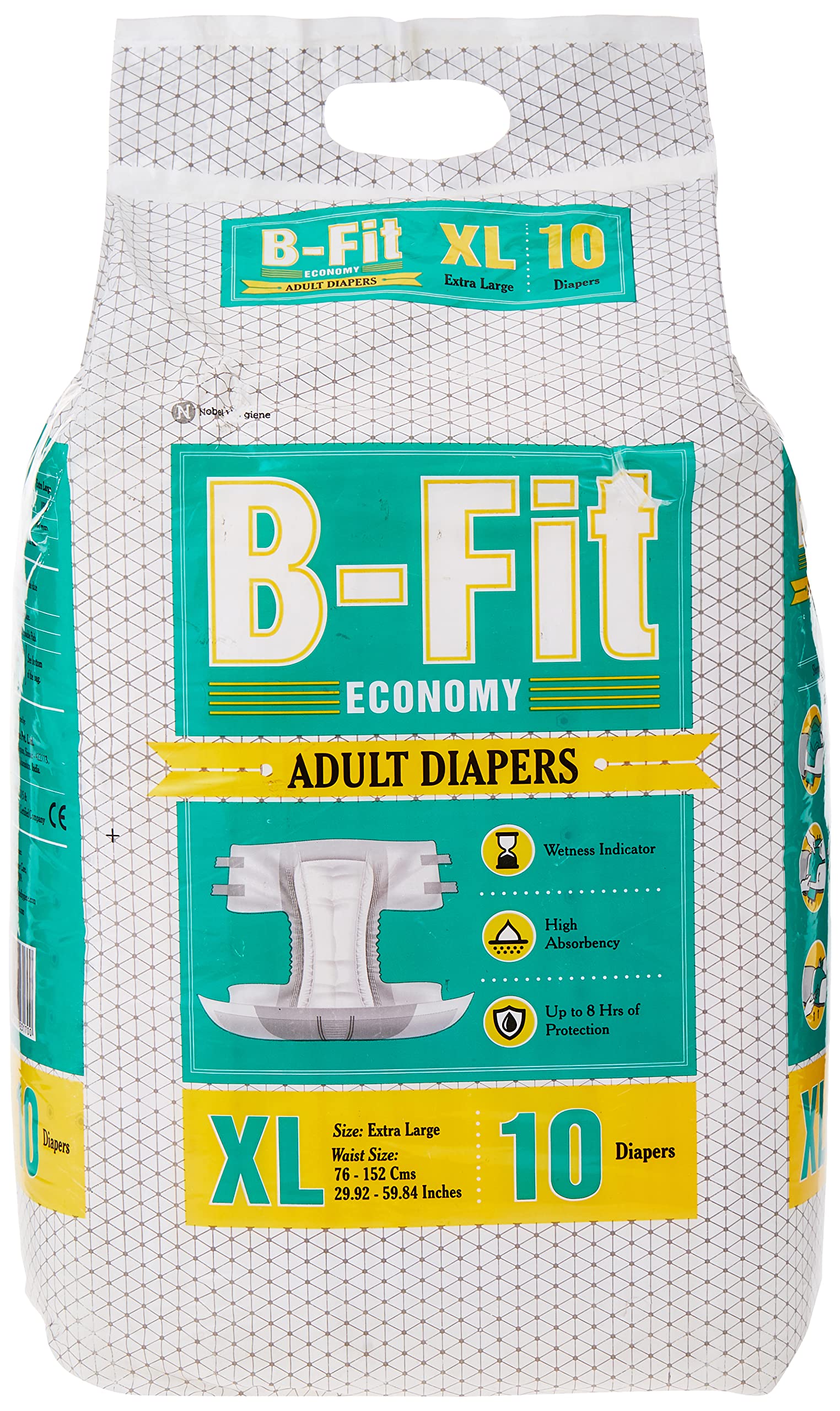 B-Fit 1 B-Fit Economy Unisex Adult Diapers Extra Large Waist Size (Waist Size 76-152 Cms) (10 Diapers *5)-image-12