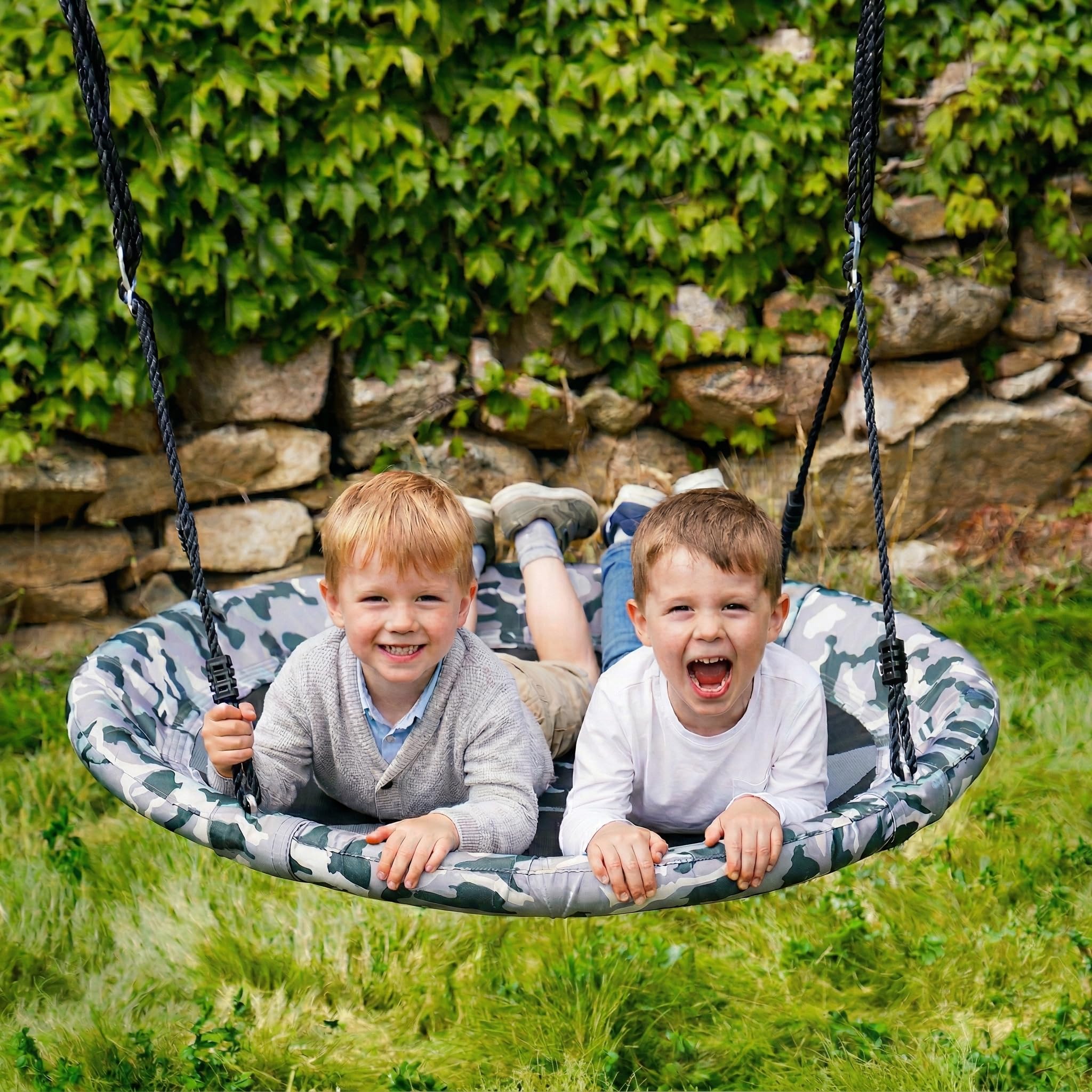 Zestaw huśtawek pod spodek, dla dzieci i dorosłych, 900D, wodoszczelna tkanina Oxford 40 cm, 100 cm, latające siedzisko z regulowaną liną do zawieszenia, do placu zabaw na świeżym