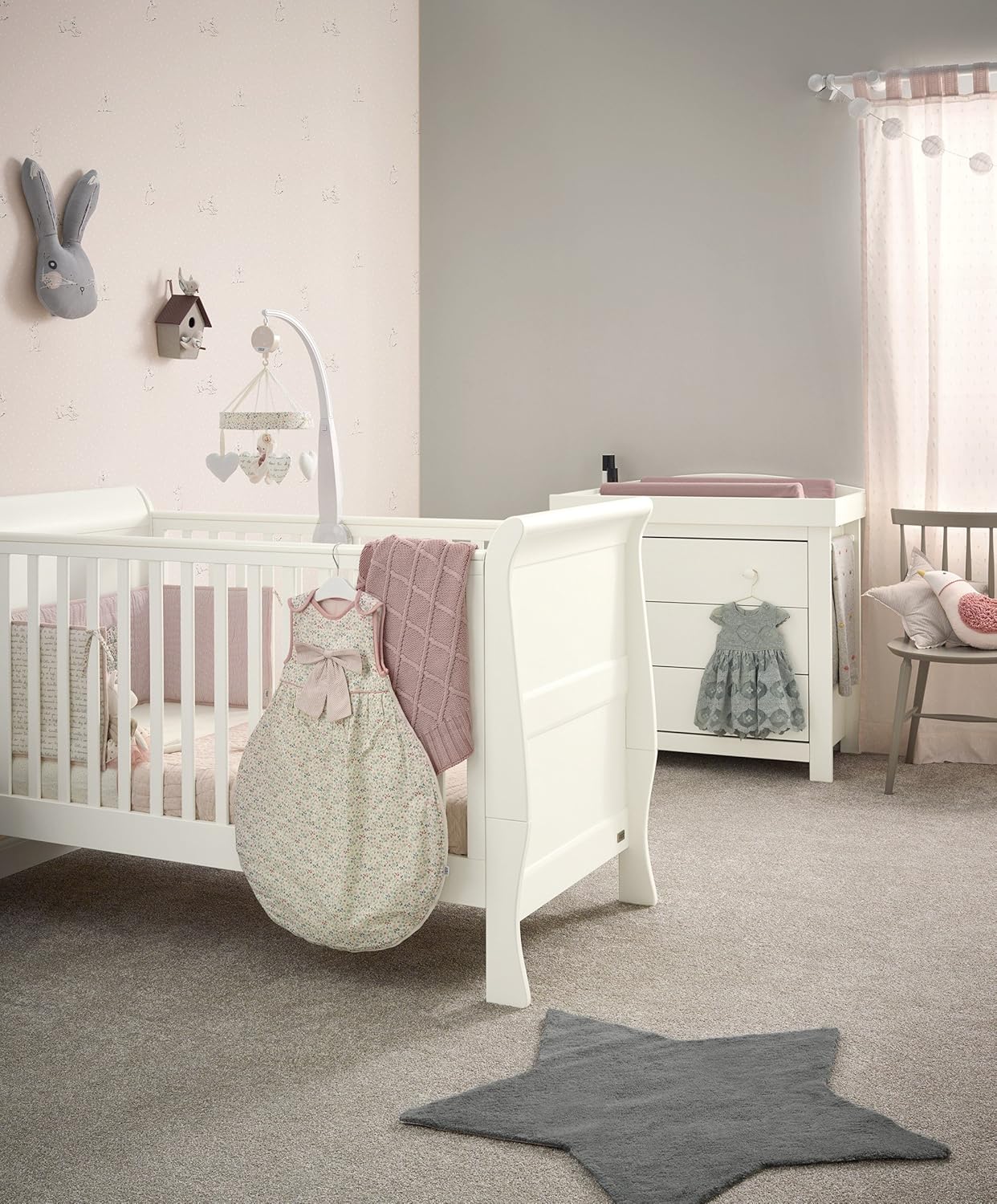 mia sleigh cot bed set