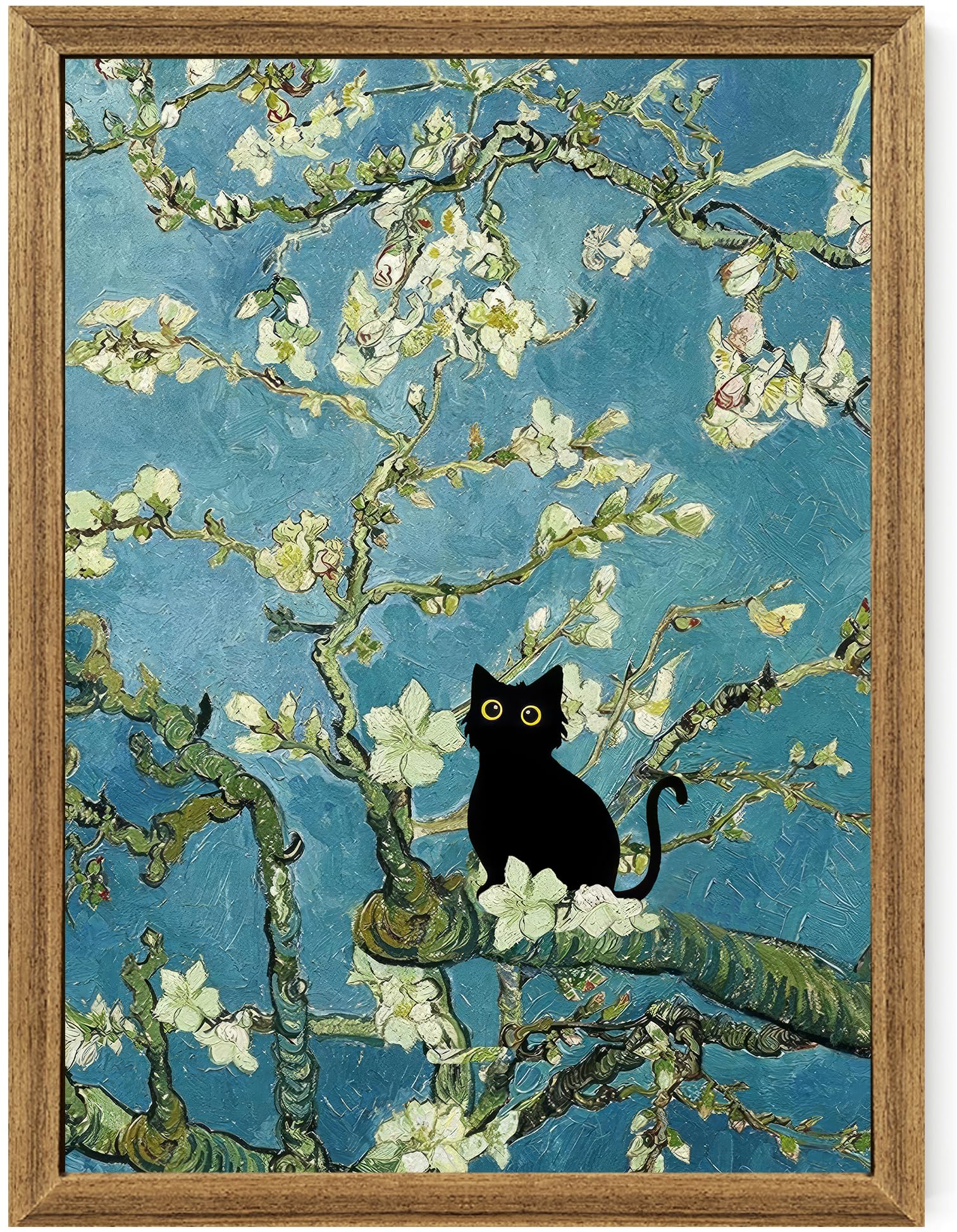 趣味絵画：かわいい黒猫の作品 Amazon.co.jp: ファンタジーアーティスト ゴッホのアーモンド