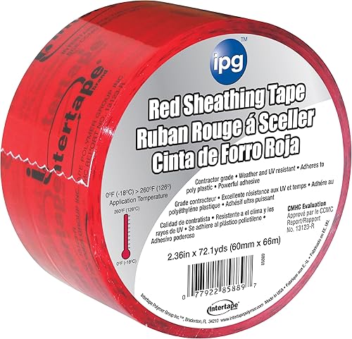 Cinta de revestimiento intercinta, 2.36" x 72.1 yardas, rojo/negro, 5560CNDR