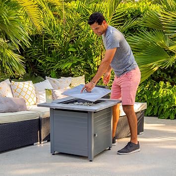 Endless Summer, The Francesca, 30 Square Outdoor Propane Fire Pit Table