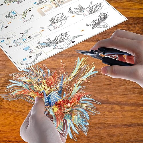 Miniatura 2 de Piececool Rompecabezas de metal 3D, grúas de deseo, amuleto de amor, kit de modelo de metal, rompecabezas de bricolaje, grúas de metal 3D, kits de