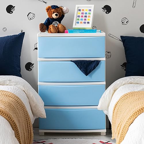 Miniatura 2 de IRIS USA Organizador de almacenamiento de cajones de plástico, 4 cajones, para suministros de arte para el aula, baño, dormitorio, lavandería, marco