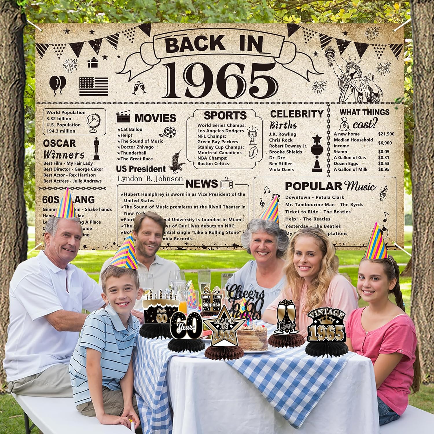 DARUNAXY ヴィンテージ 1965 パーティーデコレーションセット