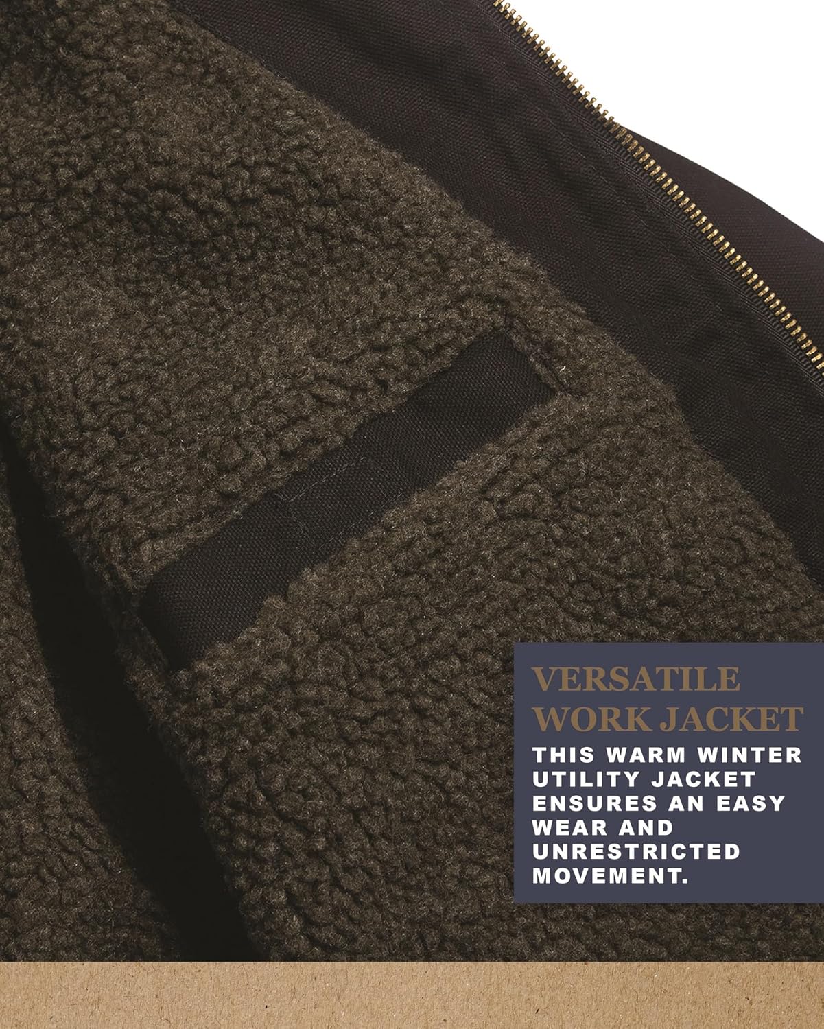 Bass Creek Outfitters Mens Canvas Jacket - Heavy Duty Cotton Sherpa Lined Zip Up Duck Work Jackets for Men (Sizes M-XXL) - Image 5