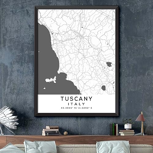 Miniatura 2 de Mapa de Toscana, Italia, Light 2 (8x10)