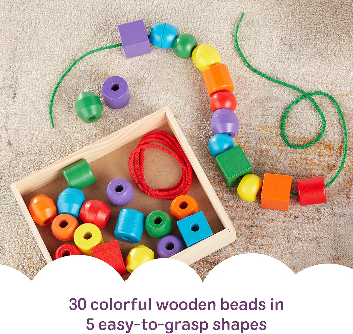 Melissa & Doug Primary Lacing Beads 33-Piece Montessori Toy Set view 4