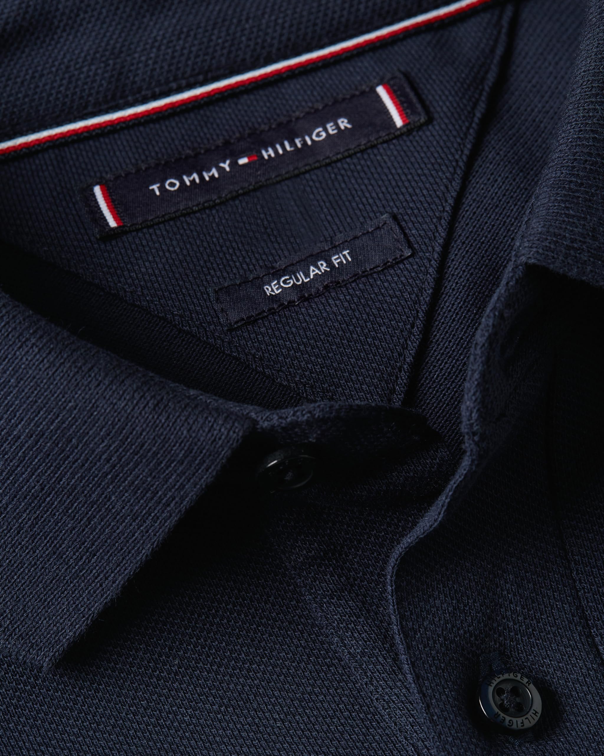 Tommy Hilfiger Męska wkładka na klatkę piersiową Hilfiger REG Polo MW0MW38130, S/S Polo, niebieska, XL, Niebieski (pustynne niebo), XL