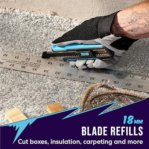 Miniatura 9 de Zoid Paquete de 5 cuchillas de acero a presión de 0.984 in, cuchillas afiladas de acero al carbono para corte en casa y proyectos, cuchillas para