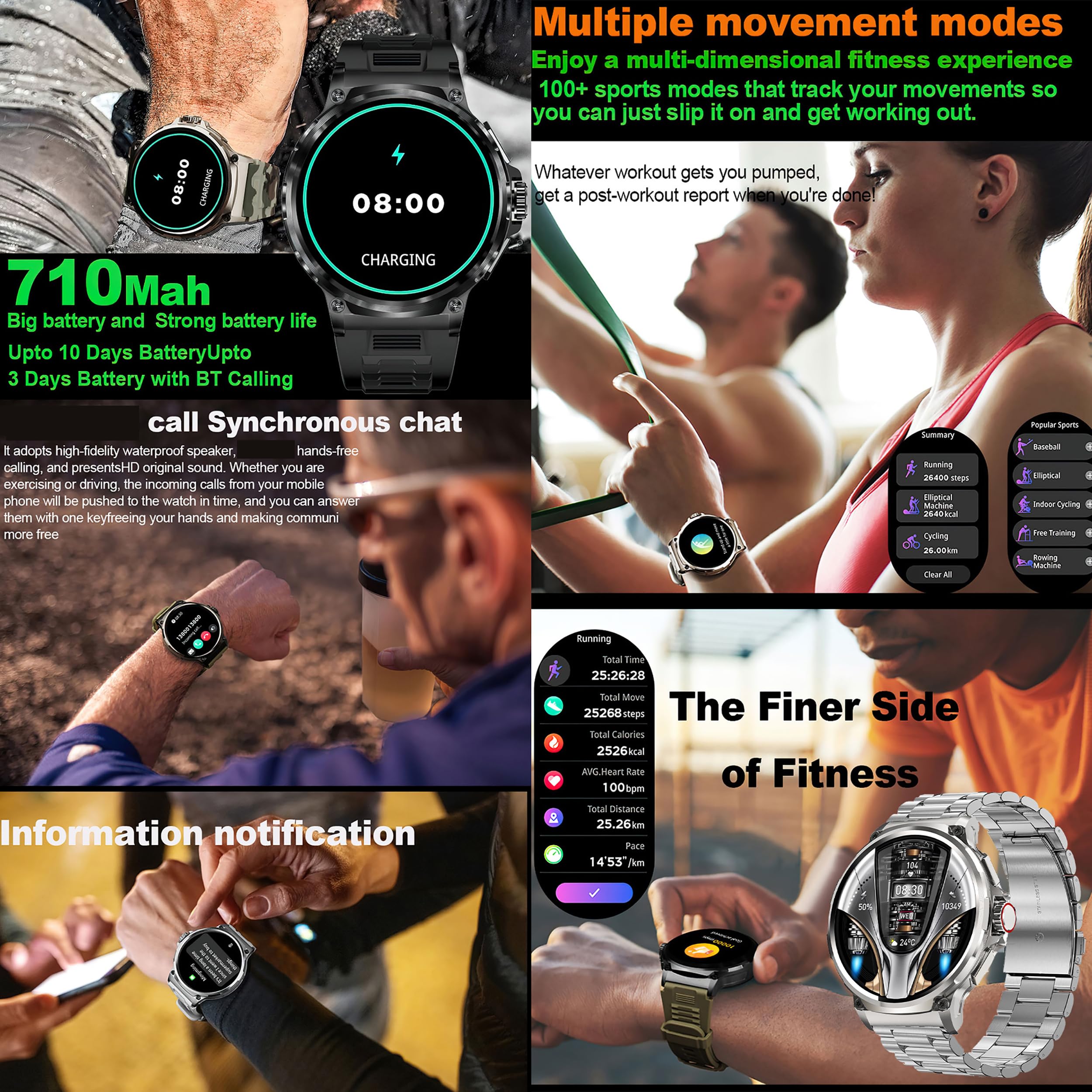 1,85'' AMOLED Smartwatch Uomo con Chiamate Bluetooth, 2025 Nuovo Orologio Fitness con 24/7 Monitor Temperatura Corporea Sonno e Cardiofrequenzimetro, SpO2, Orologio Sportivo 3ATM iOS Android (Argento)