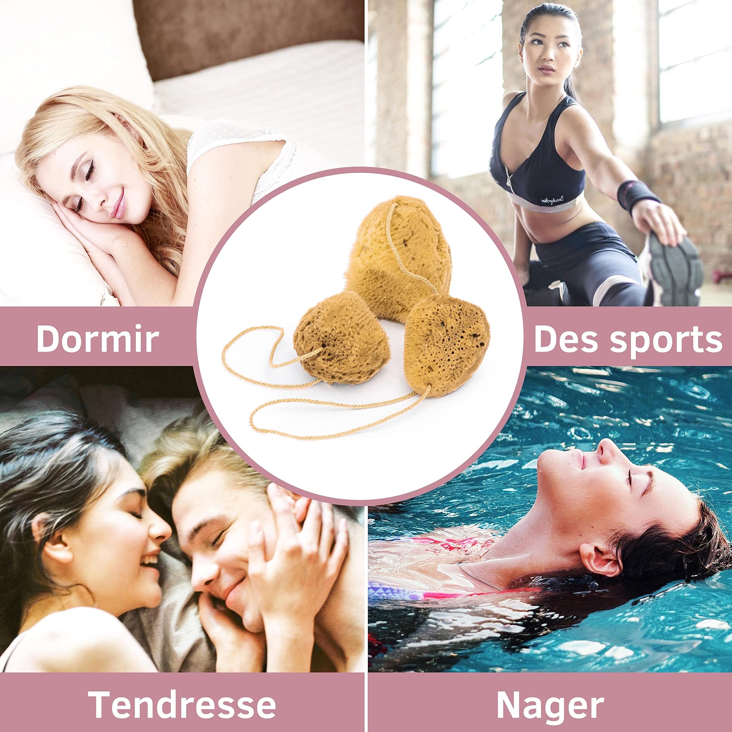 tom&pat® Éponge menstruelle avec fil • en éponge naturelle • alternative aux tampons • lavable et réutilisable • Dermatest excellent • boîte de voyage • qualité premium Grèce (Taille M, 3 x 5-7 cm)