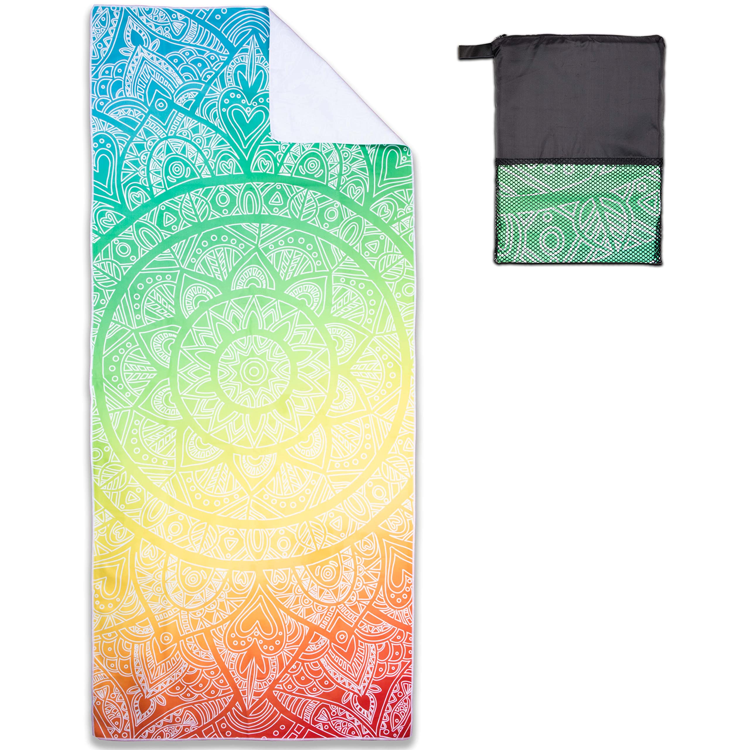 Arkwright Mandala Microfiber Beach Towels - Lightweight and Quick Dry Oversized Pool Towel, Perfect for Hotel, Spa, Hot Tub, Bath, and Resort, 30 x 70