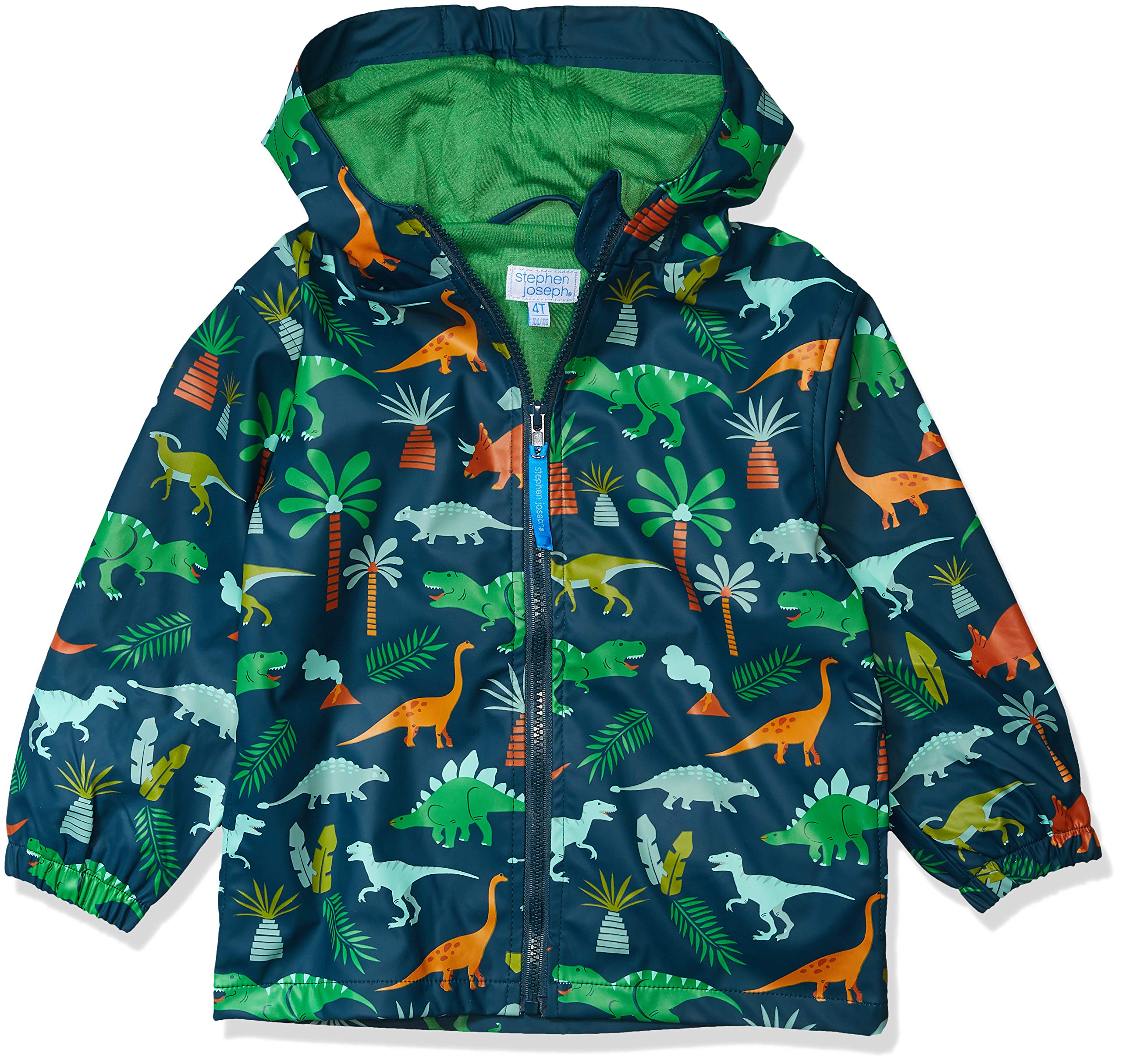 Stephen Joseph Women's Dino Baby Girls Raincoat, 4 Years