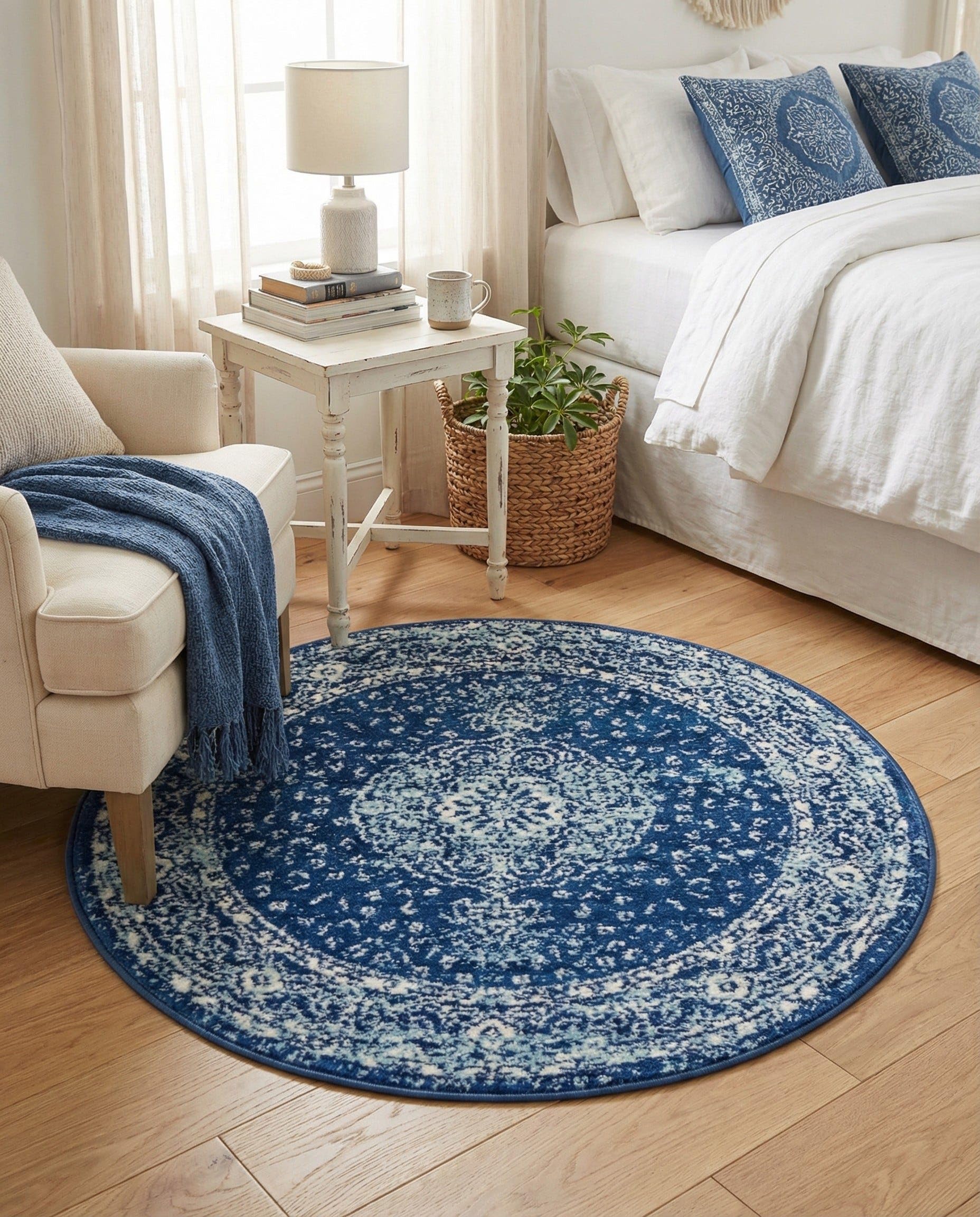 Amazon.com: Rugs.com Dover Collection Rug – 3 Ft Round Navy Blue