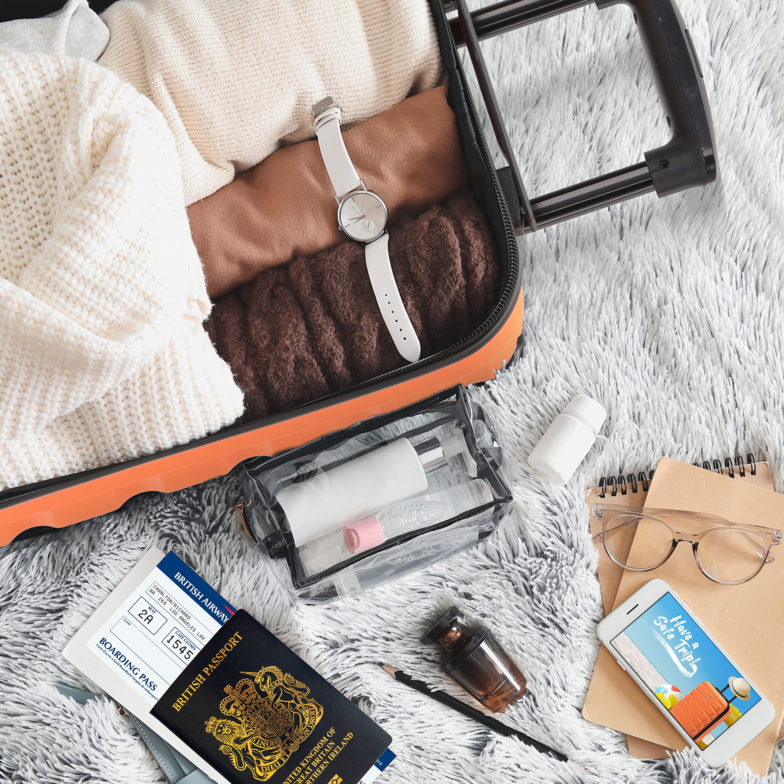 Flight Knight Lightweight 4 Wheel ABS Hard Case Medium Suitcase Approved for Over 100 Airlines Including easyJet, British Airways, Ryanair, Jet2, Emirates & Many More - Check-in Large Size 25"