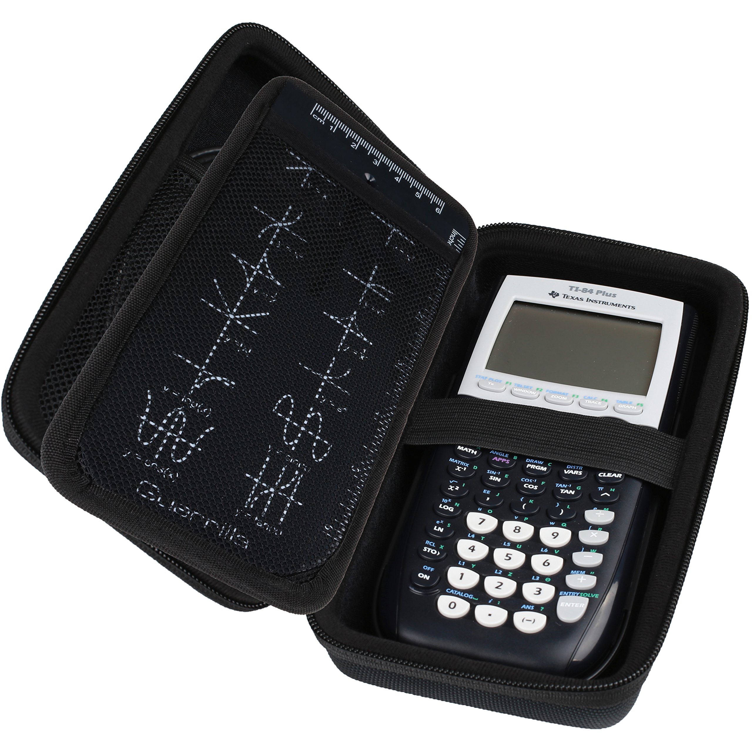 Guerrilla Étui de Transport Rigide pour calculatrices Graphiques TI-83 Plus, TI-84 Plus, TI-84 Plus Color Edition, TI-89 Titanium, TI-Nspire CX&CX Cas, HP50G + kit d'accessoires pour Calculatrice