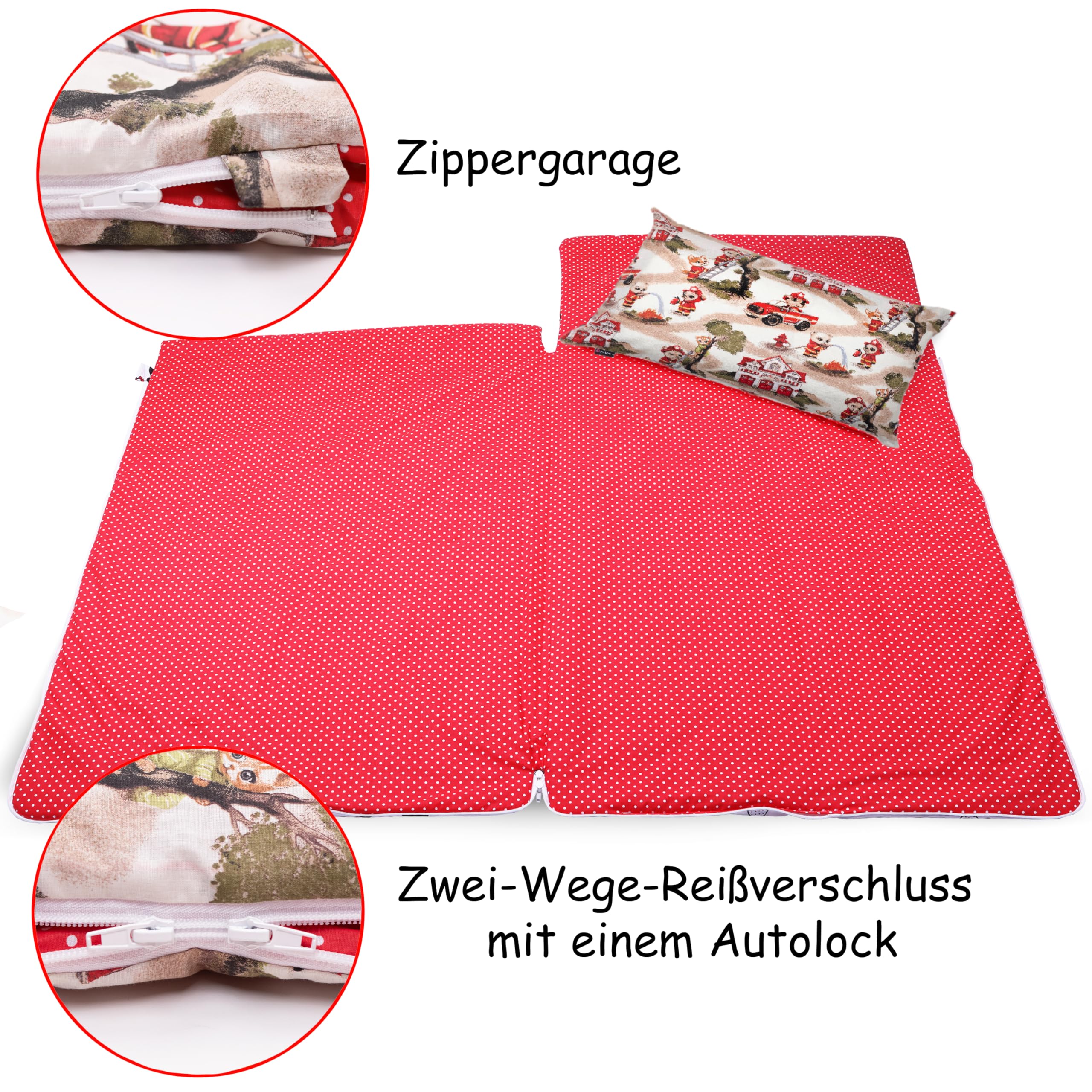 PinkZebra Sacco a Pelo per Bambini 170 x 70 cm + federa 60 x 40 cm per Ragazze Ragazzi Oeko-Tex in Cotone con Doppia Cerniera