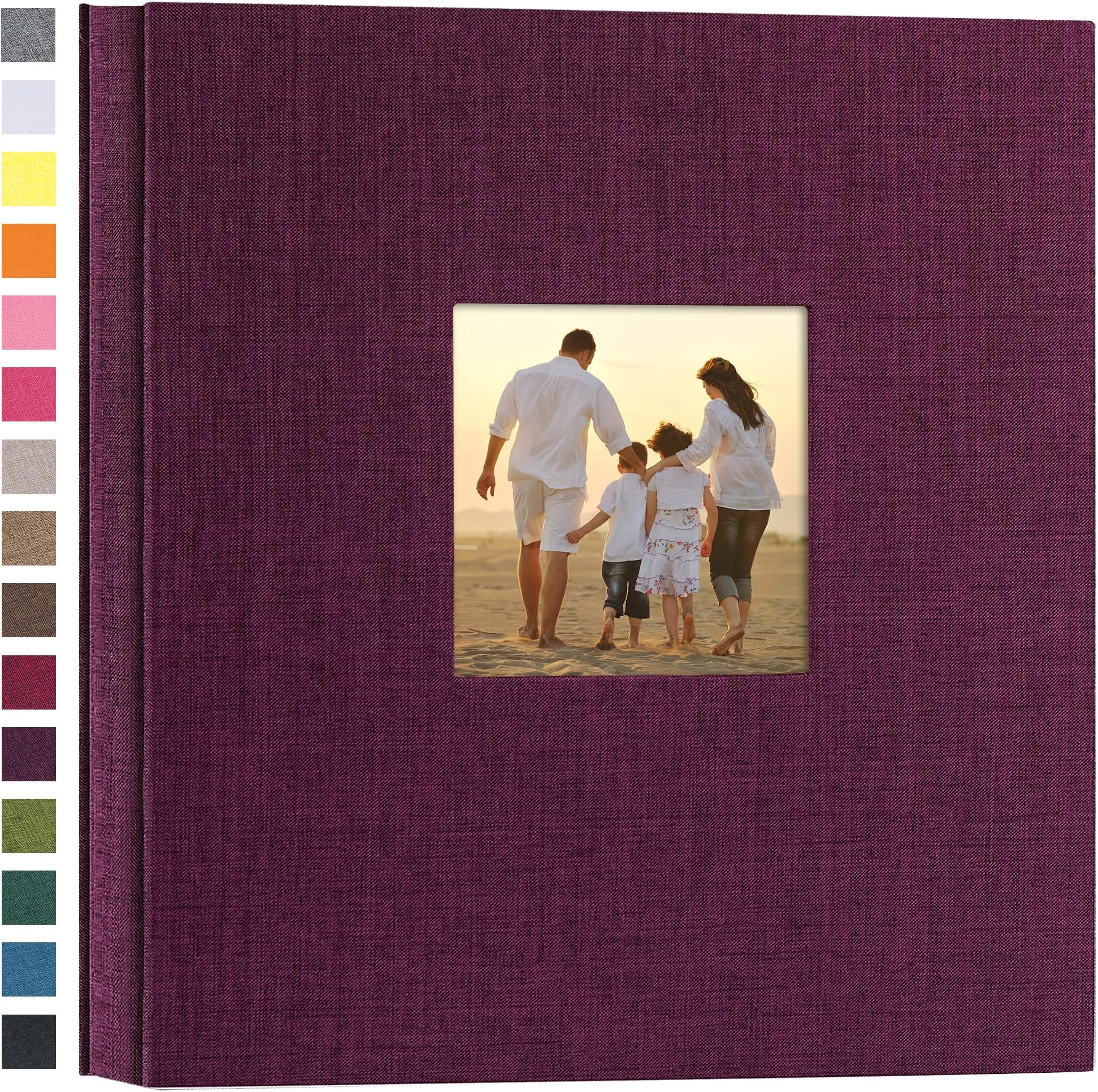 potricher Linen Hardcover Photo Album 4x6 1000 Photos Large Capacity for Family Wedding Anniversary Baby Vacation (Purple, 1000 Pockets)