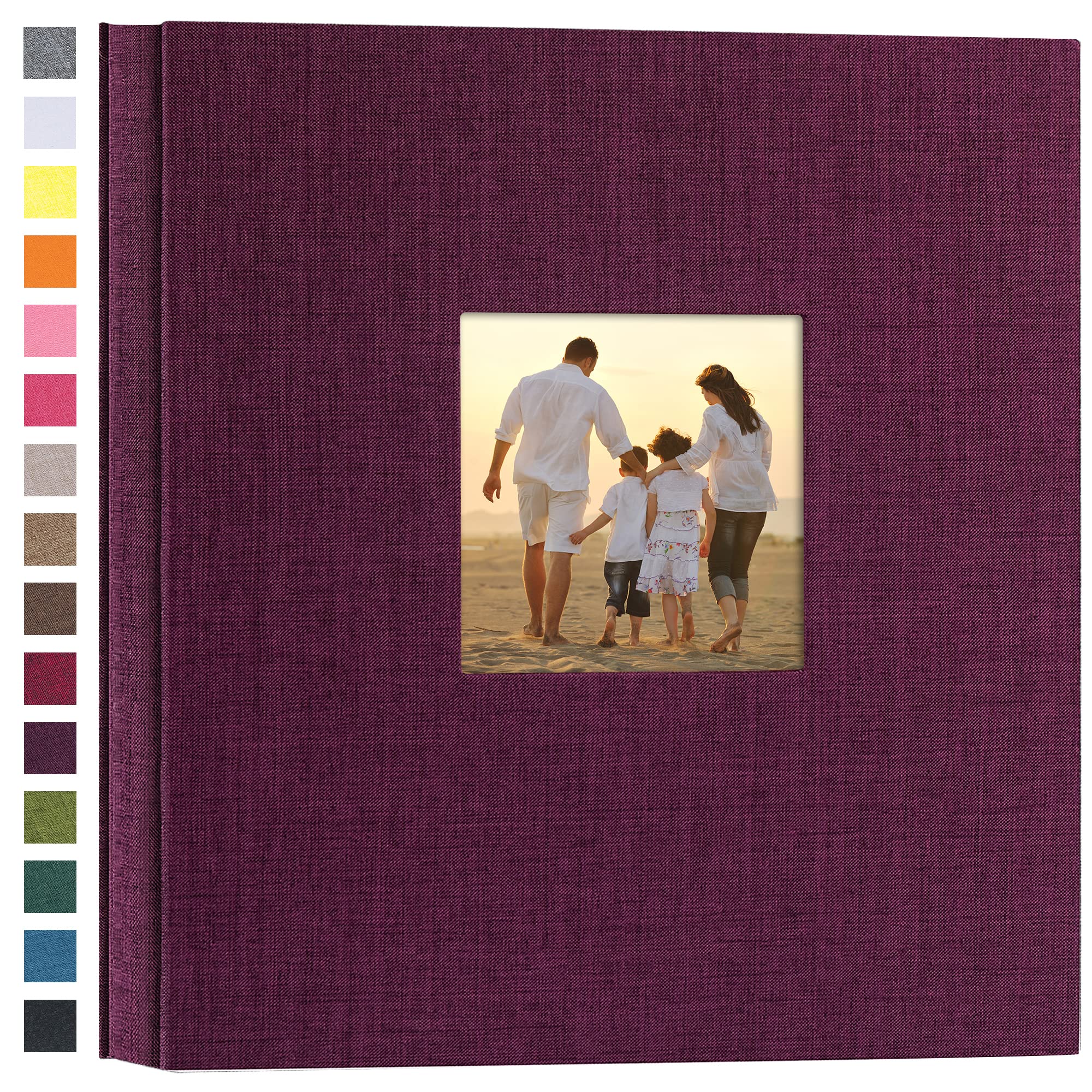 potricher Linen Hardcover Photo Album 4x6 1000 Photos Large Capacity for Family Wedding Anniversary Baby Vacation (Purple, 1000 Pockets)