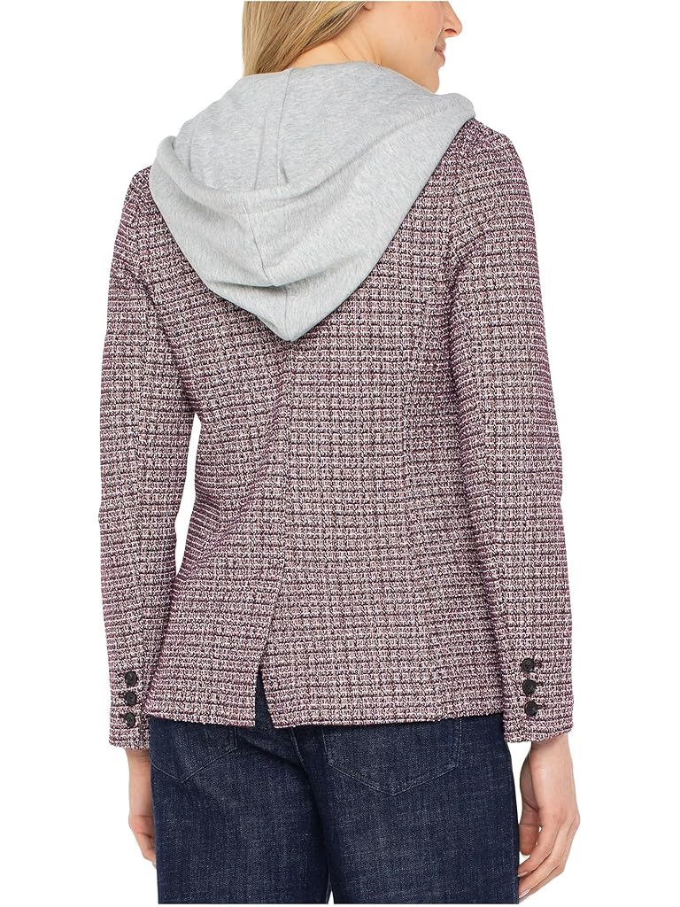 Burgundy Liverpool Los Angeles Petite Boyfriend Blazer with Removeable Hood