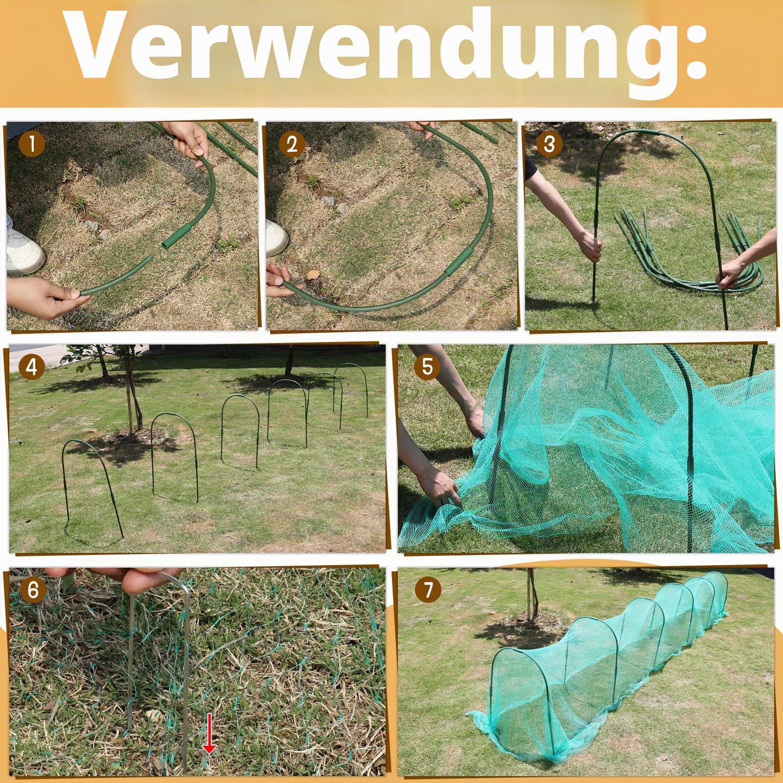 Tragbarer Hühnertunnel, 2,8 x 19,6 m, schnell zu installieren, für Enten, Kaninchen und mehr