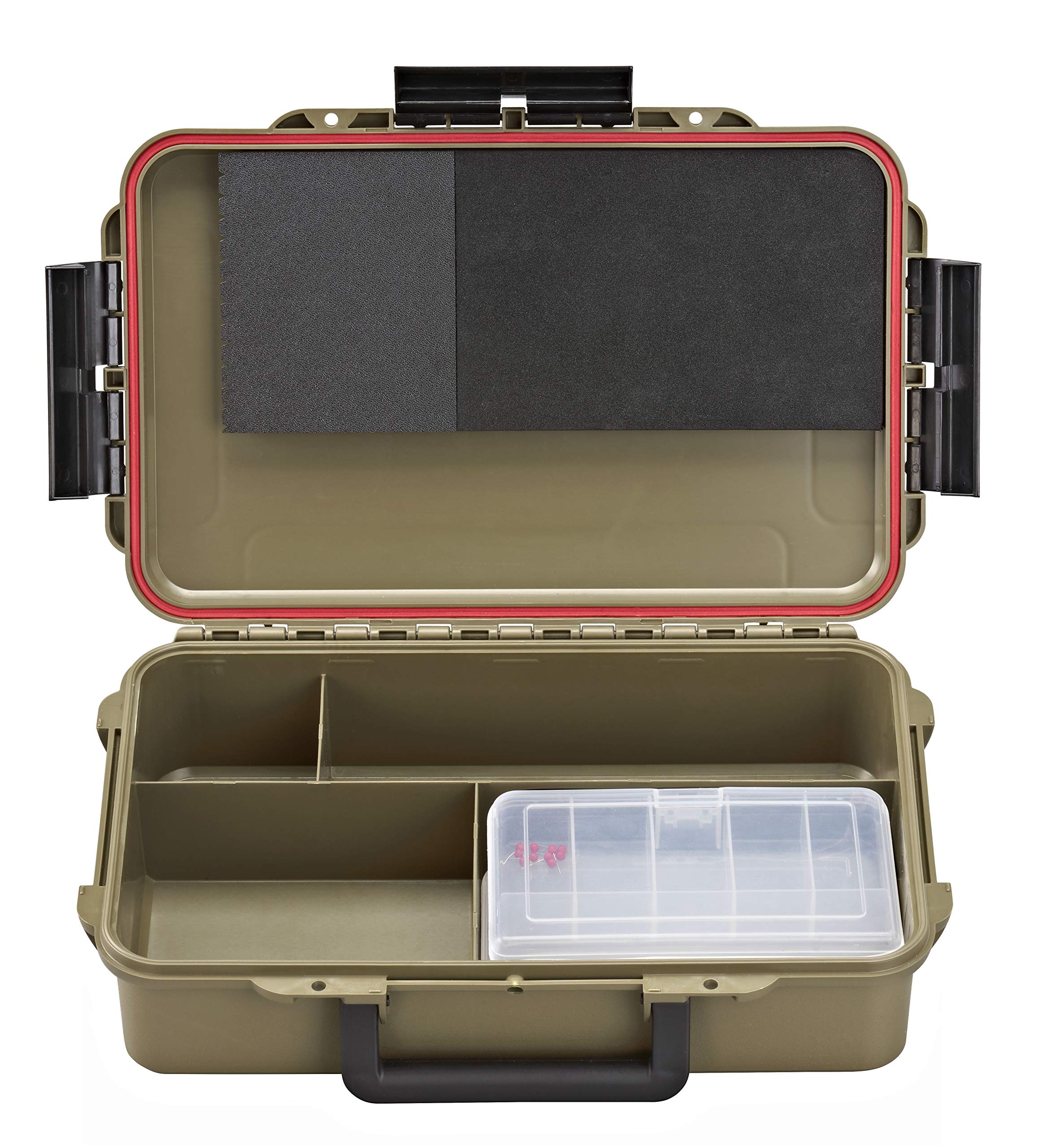 Caja de Pesca hermética MAX CAPTURE004, para Transportar, Proteger y organizar el Equipo, Verde, Dimensiones Exteriores 350 x 230 x 86 mm