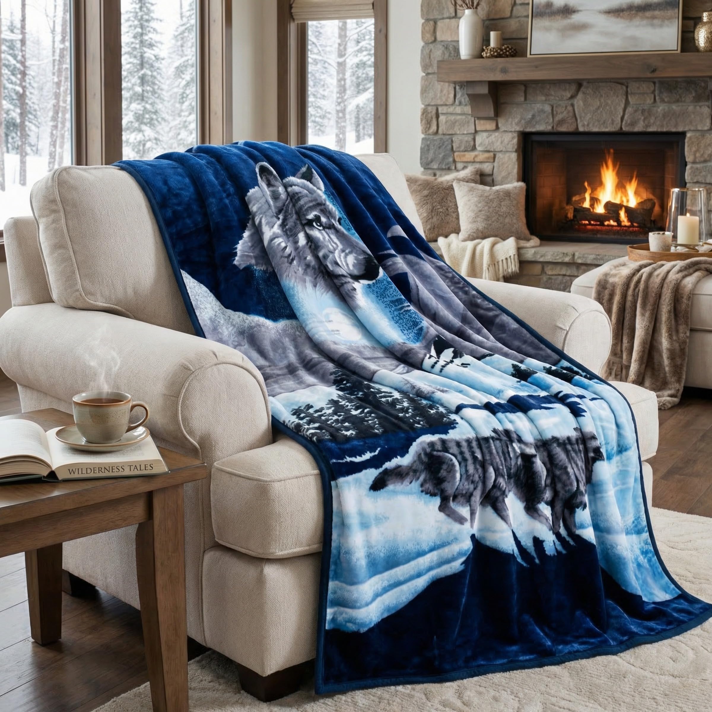 Lavish Home Heavy Thick Plush Mink Blanket, 8-Pound, Wolf : Amazon