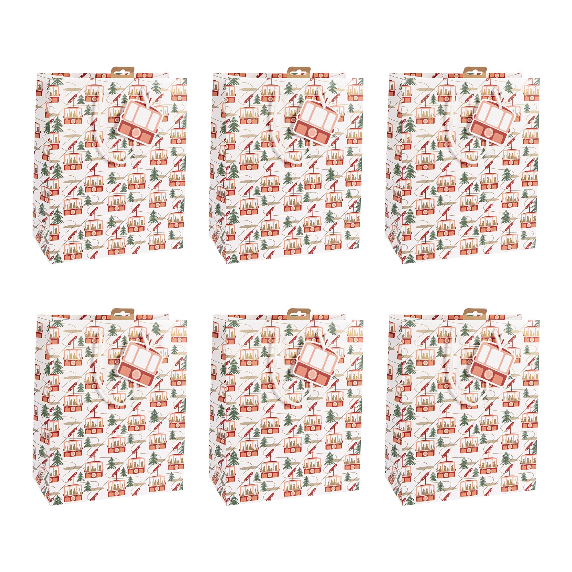 Clairefontaine X-32799-2Cpack - A Set of 6 Excellia Gift Bags- Large size - 26,5x14x33 cm - 210g - Motive : Altitude - Gift Wrapping, Ideal for games, Puzzles