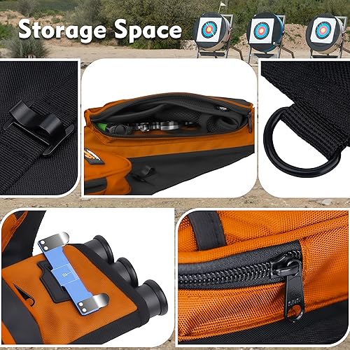 Miniatura 24 de SUNYA Carcaj de cadera de tiro con arco para flechas. Incluye 3 tubos de soporte de flecha, bolsillos de accesorios y cinturón de cintura. Apto