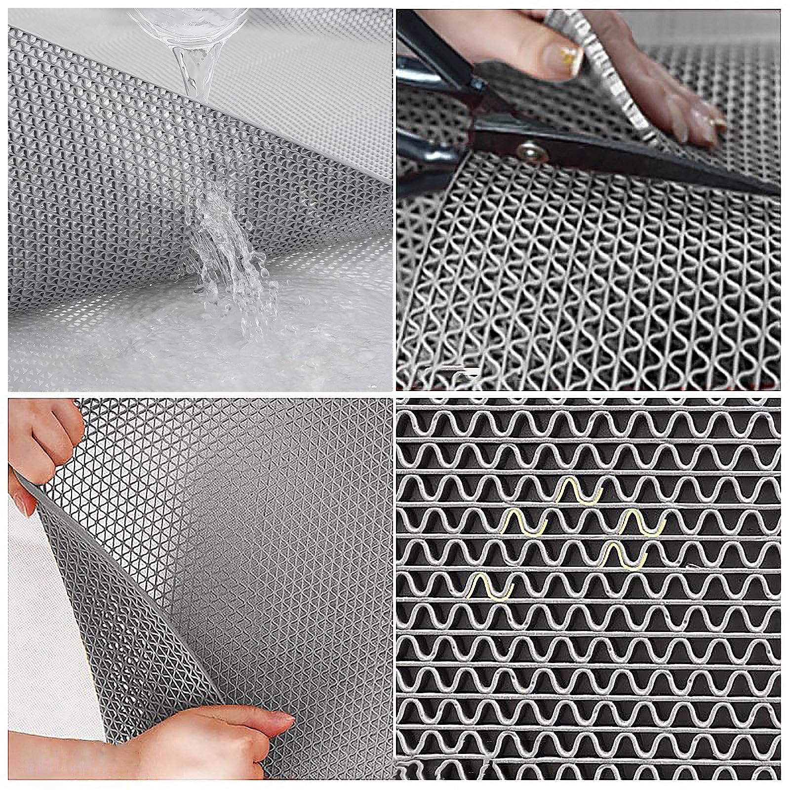 Alfombrilla de drenaje antideslizante, impermeable, de malla de PVC, para uso en interiores y exteriores, diseño rectangular, ideal para cocina, ducha, garaje