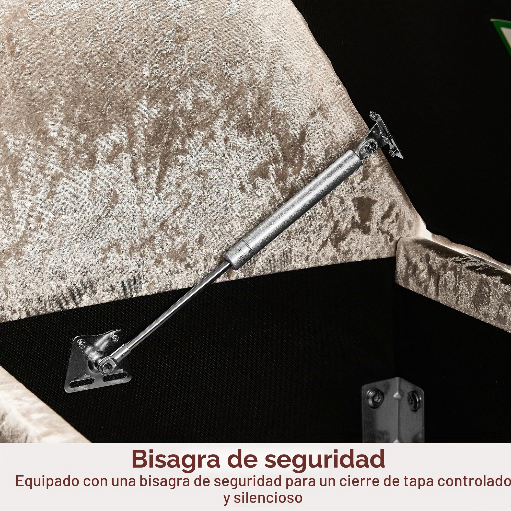 Vida Designs Seville - Otomana de Almacenamiento, baúl de Tela con Tapa, Asiento, Taburete, Banco de Ventana, baúl, Caja de Almacenamiento de Juguetes, Puff, reposapiés, Terciopelo champán