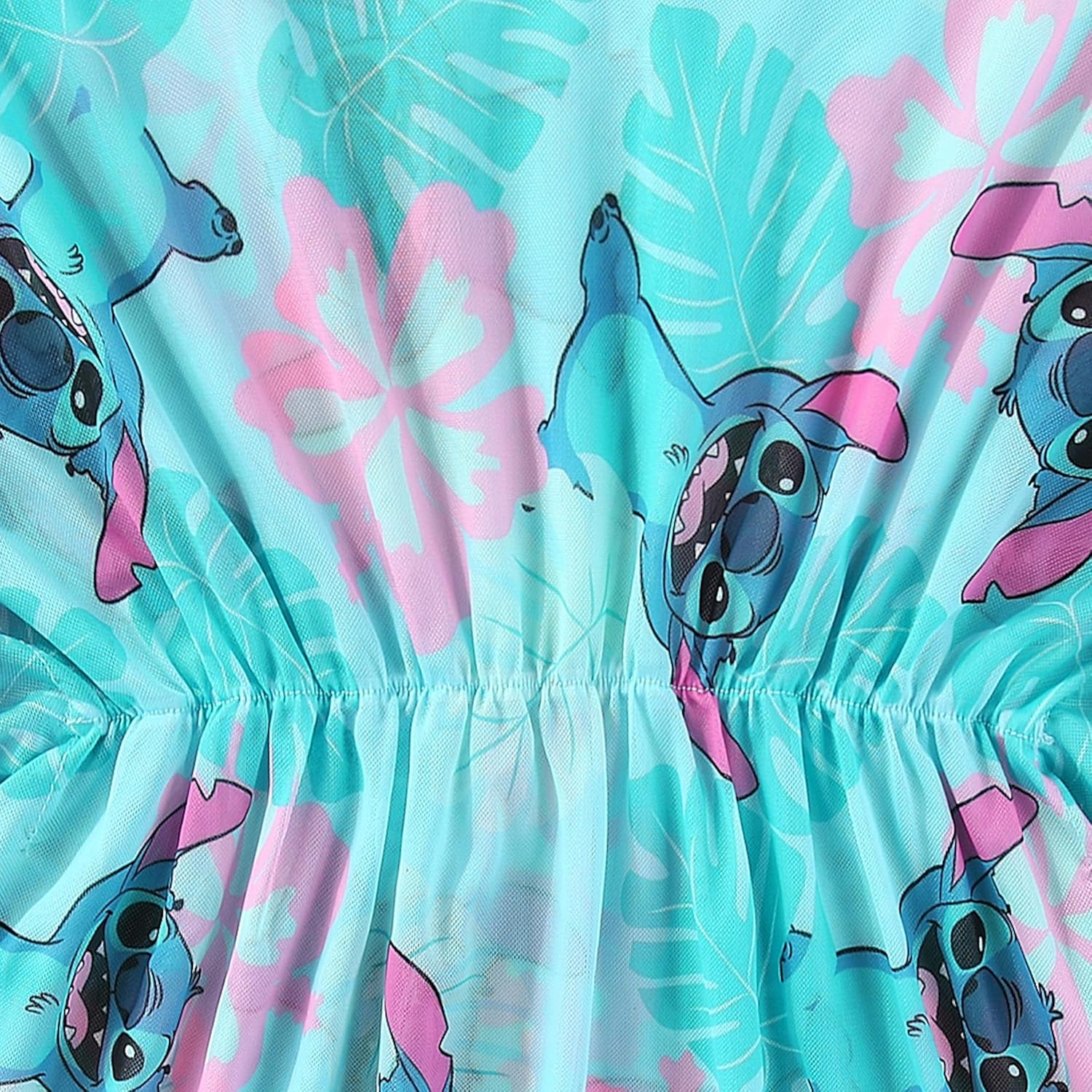 Disney Lilo & Stitch Girls UPF 50+ One Piece Bathing Suit with Mesh Cover-Up 2 Piece Set for Big Kids - Image 5