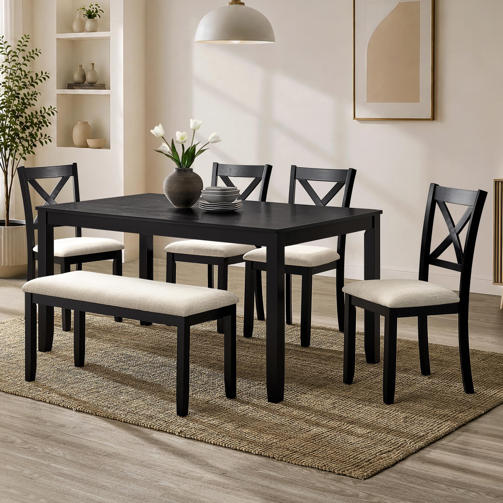 Harper and Bright Designs 6-Piece Dining Table Set