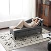 Velvet Chaise Longue with Storage, Indoor Lounge Sofa with Right Armrest and Pillow, Upholstered Chaise Lounge for Living Room Bedroom Office (Grey)