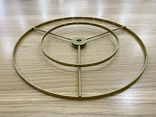 RISEON Lamp shade Frame with hanging holes, DIY Lamp shade Wire Ring Support Hanging E27 Chandelier Frame Harp Lamp Shade Bracket,Make DIY Shell Bead Table/Floor/Pendant Lamp (Gold)