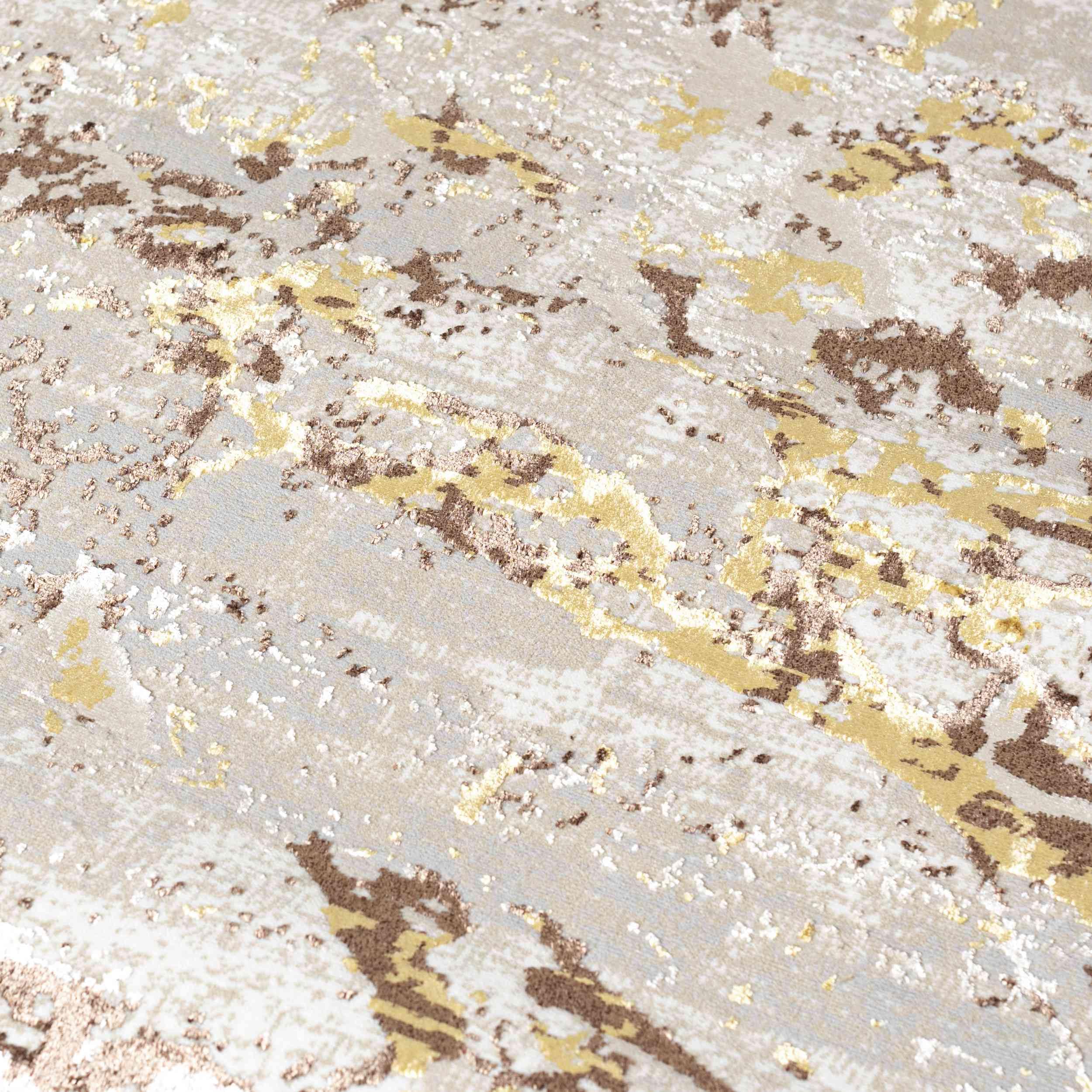Mazovia Tapis de Couloir Couloir 70x300cm Crème Abstrait Glamour Élégant | Tapis de Couloir pour Cuisine Buanderie Chambre Entrée Beige Chauffage au Sol Facile D'entretien Poils Courts Vendu au Mètre