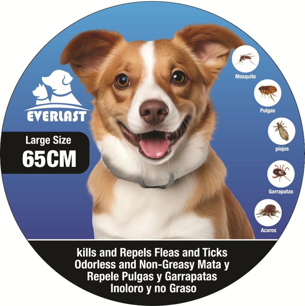 Collares Antiparasitarios para Perros - 8 Meses de Protección contra Leishmaniosis Pulgas Garrapatas Mosquitos Ácaros y Piojos - Collar Antiparasitario Perros Pequeños y Grandes