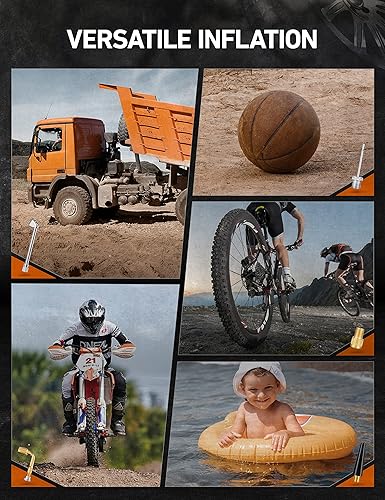 Miniatura 7 de AstroAI Inflador de neumáticos actualizado 2023 con manómetro de 230 PSI, precisión ANSI B40.1, esfera brillante grande de 2.6 pulgadas de fácil