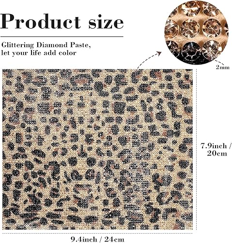 Miniatura 3 de 12000 calcomanías de diamantes de imitación con estampado de leopardo con diamantes de imitación de 0.079in para automóvil, autoadhesivas, con