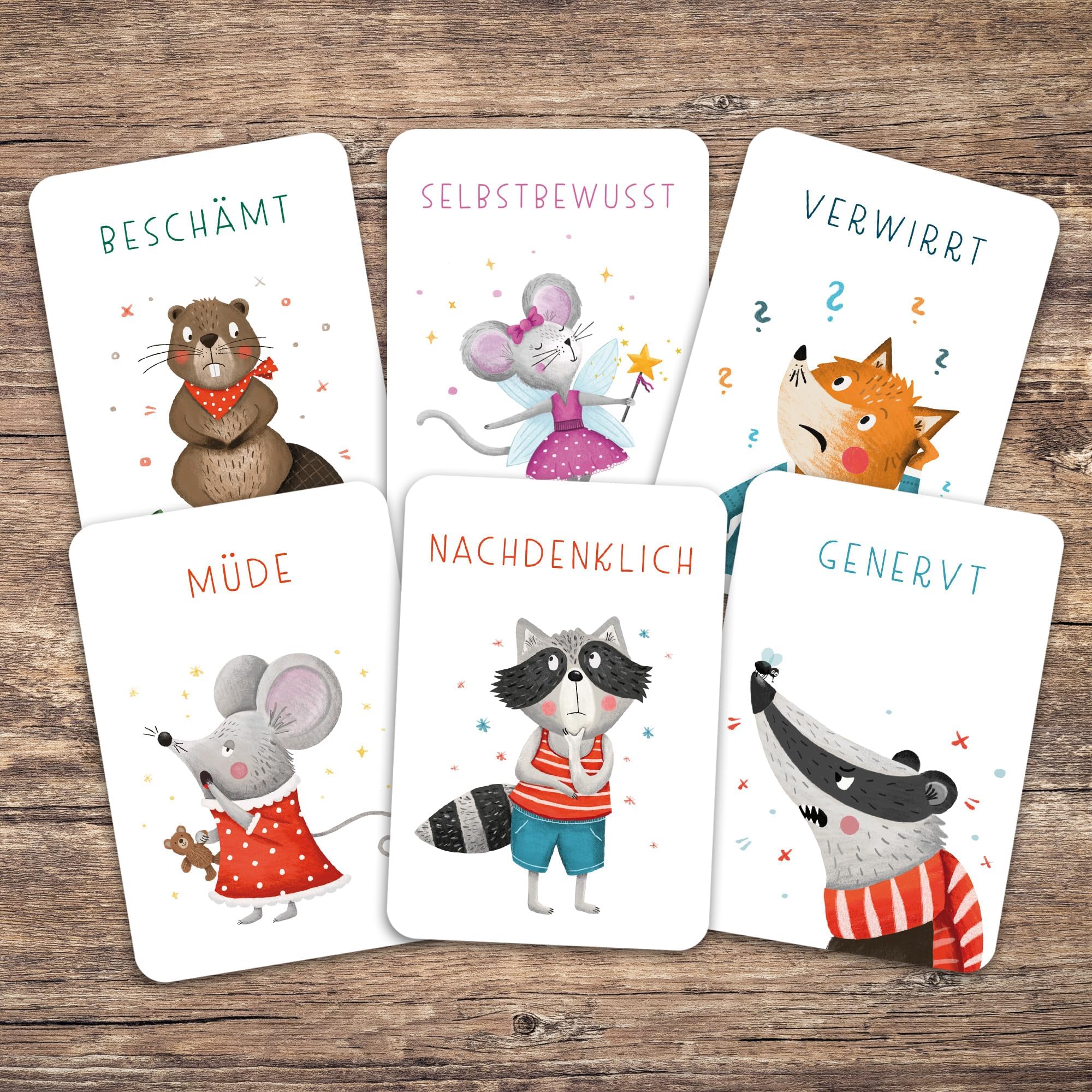 40 Carte Delle Emozioni Per Bambini - Illustrate A Mano - Gioco Educativo Per Asilo E Scuola