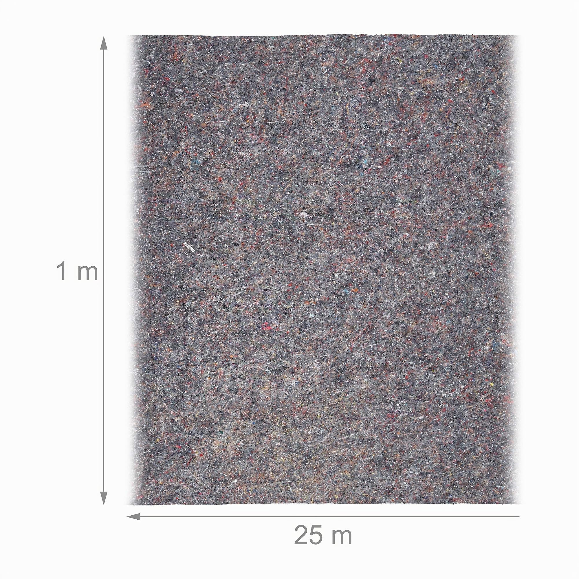 Relaxdays Couverture déménagement, 1x25 = 25 m, Rouleau Protection Sol 270 g/m² Tapis travaux Peinture, Gris
