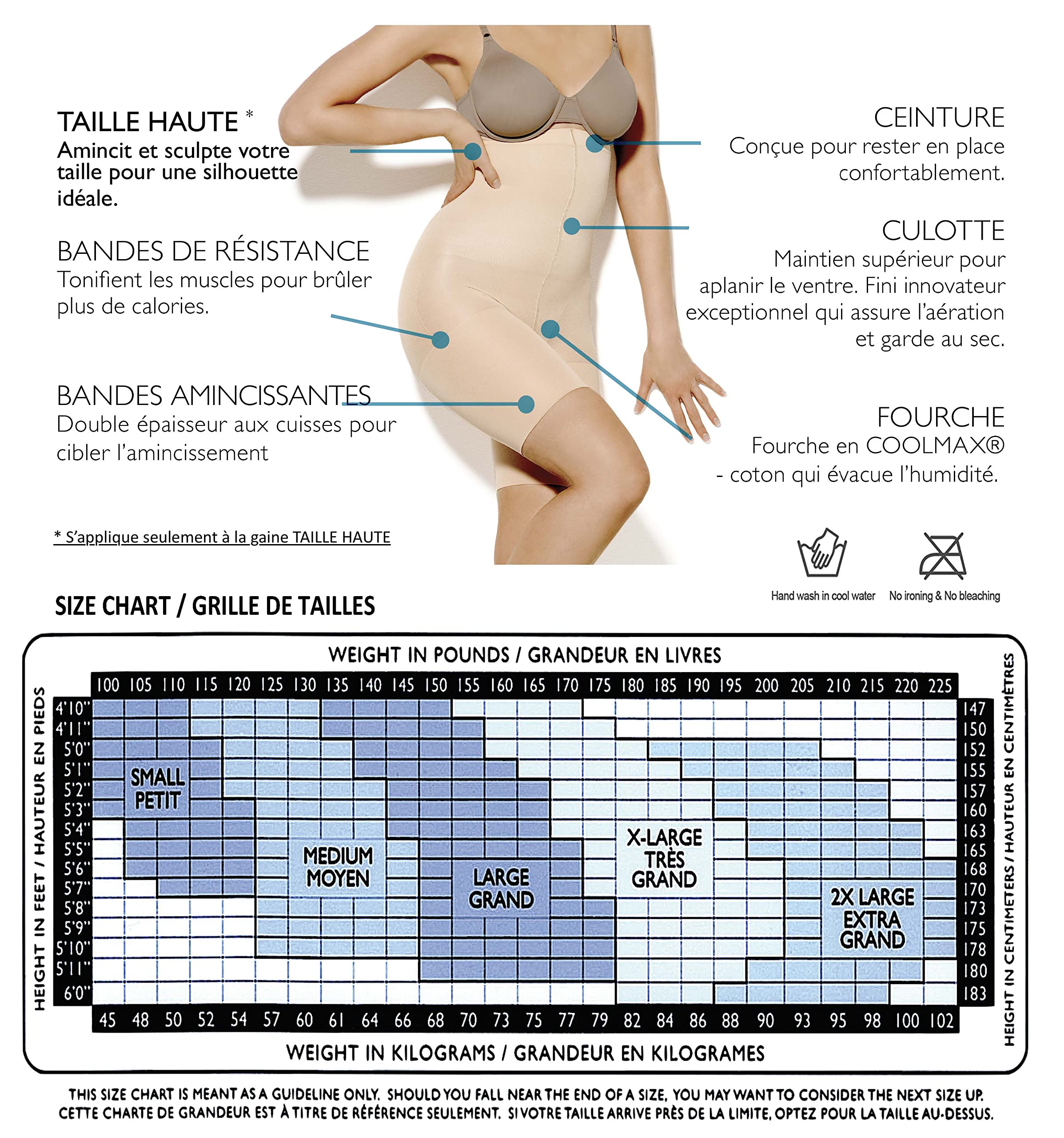 Sport – Brûle Calories Perte de Poids – Gaine Culotte Mi-Cuisse Taille Haute Ventre Plat – Tonifiant Minceur Sculptant Fitness Amincissant Exercice – Femme – Maintien Moyen Ferme ou Ferme