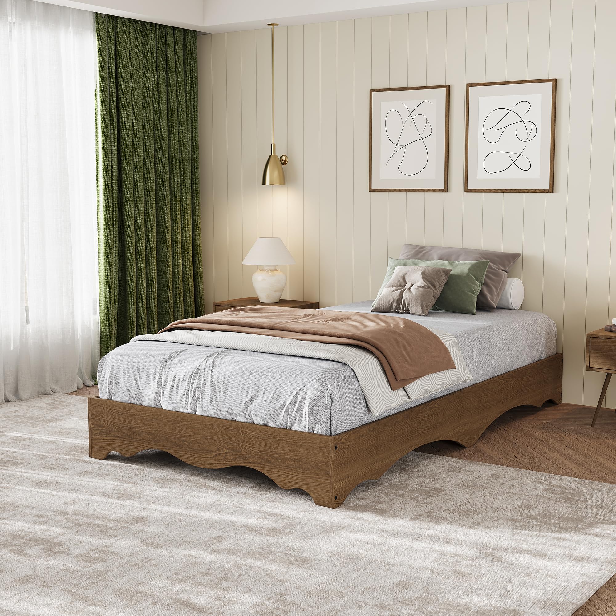 Photo 1 of [MISSING PARTS] IDEALHOUSE Twin XL Wood Bed Frame