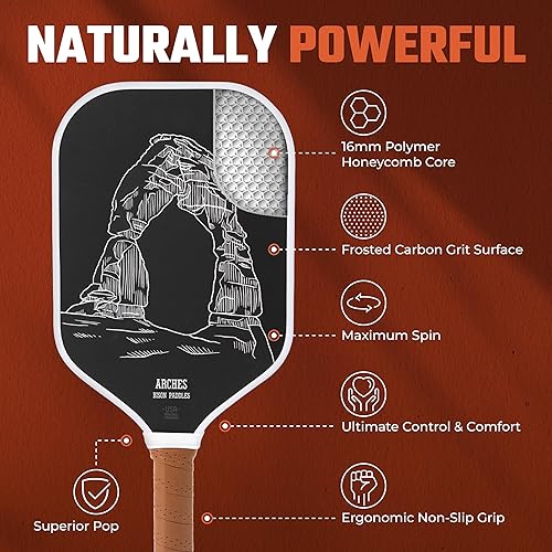 Miniatura 4 de Bison Paddles Carbon Fiber Pickleball Paddle Set of 2 - National Parks Edition  Durable Unibody Construction  Textured Carbon Fiber Surface  Every