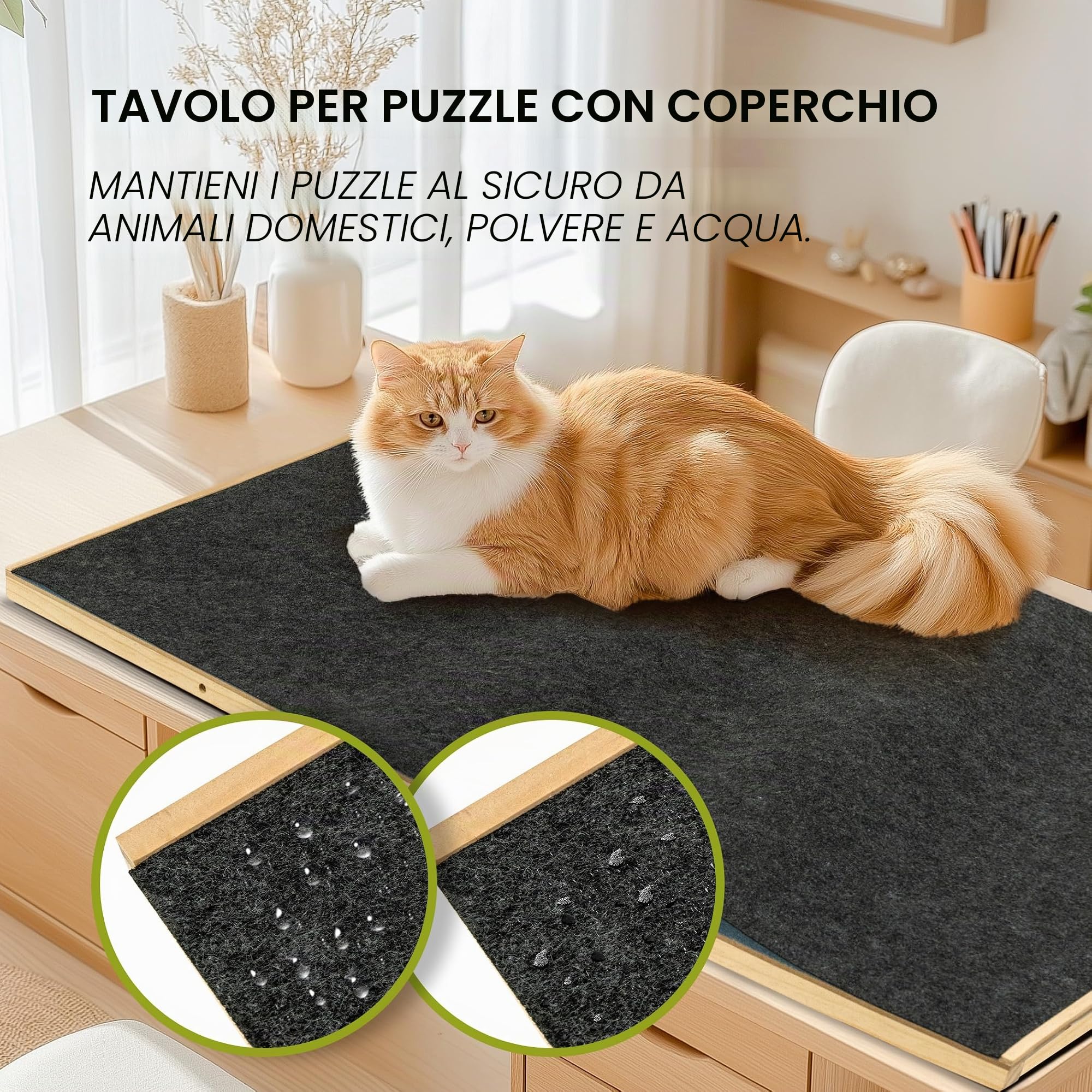 Lavievert Tavola puzzle girevole e inclinabile, 2000 pezzi, tavolo regolabile con cavalletto integrato, portaoggetti per adulti