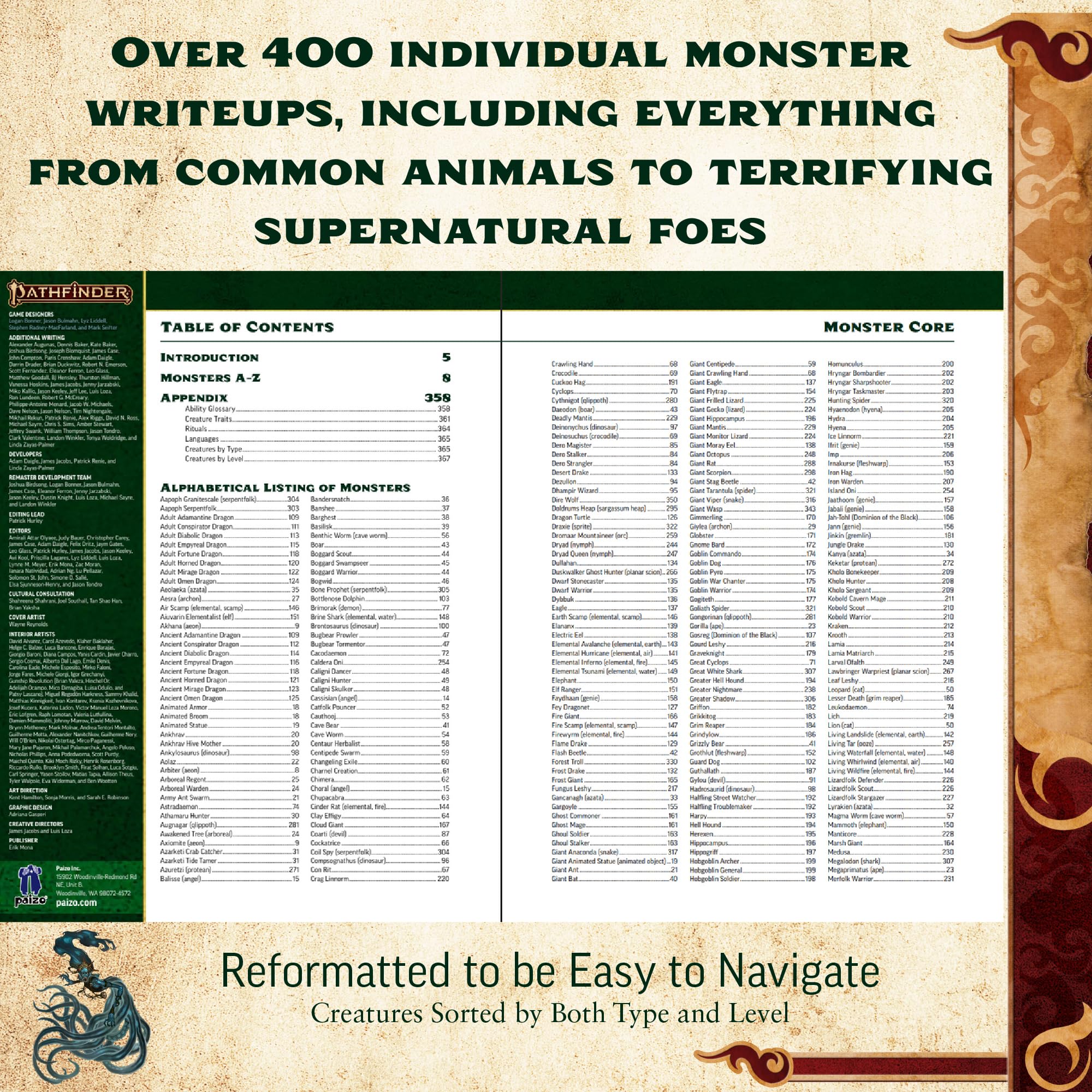 Pathfinder Monster Core (Pathfinder Second Edition (PF2E))