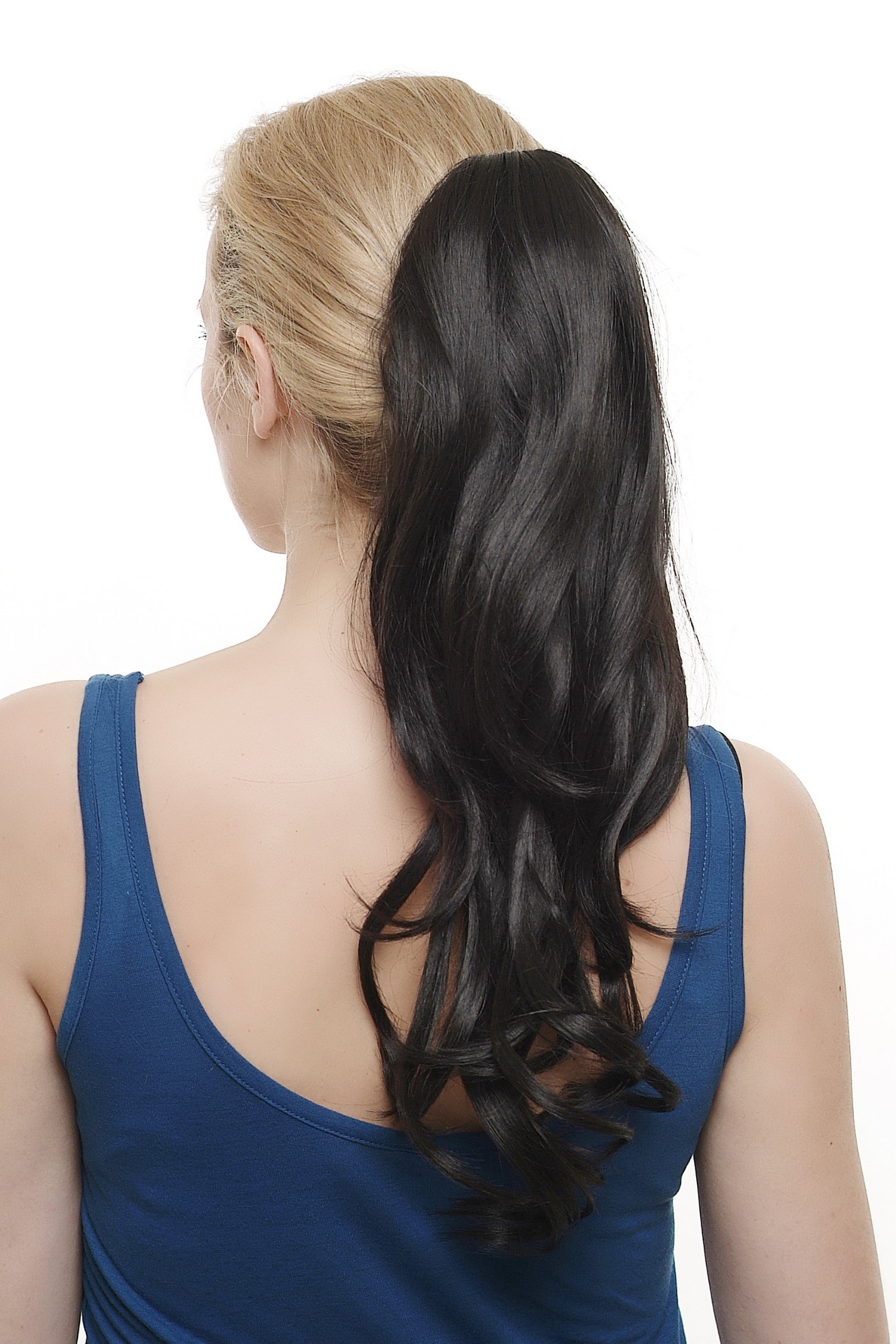 WIG ME UP Haarteil-Zopf Mit Butterfly-Klammer – Voluminös, Wellig, 45 Cm In Schwarz/Schwarzbraun
